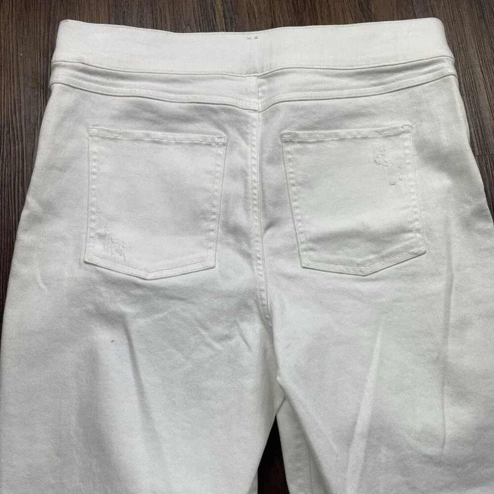 SPANX Distressed Skinny Jean High Waited  Sz L White - Picture 4 of 10